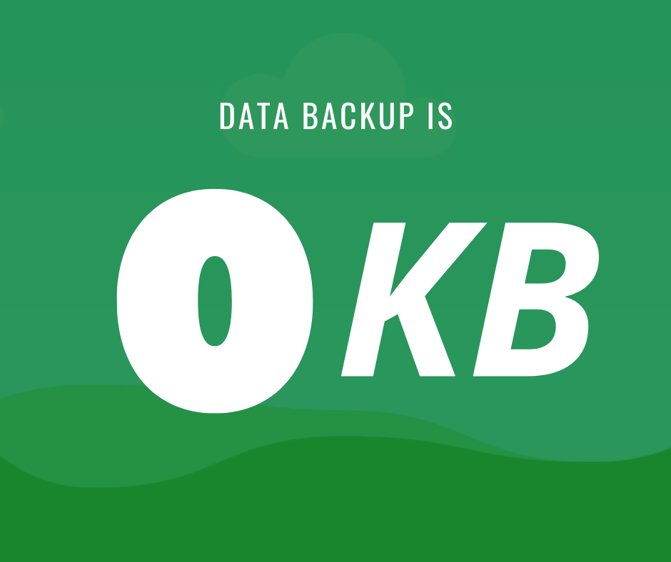 Data Backup is 0 KB and when you realize, it might be too late