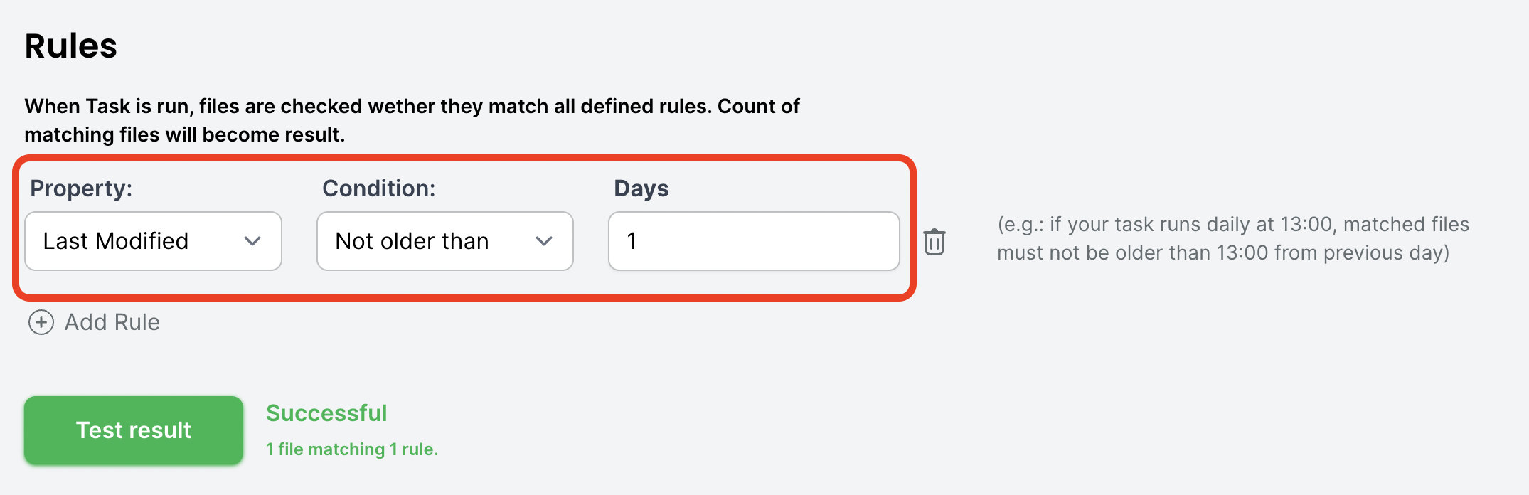 Rules for sftp tracking